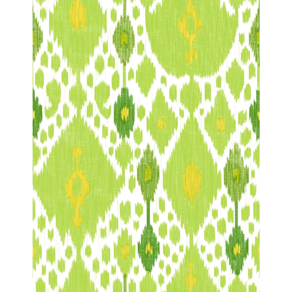 Samples and Purchasing available for Ikat - Verde Celery By Gaston Y Daniela | Gaston Libreria | Ikat/Southwest/Kilims Wallcovering Print at Designer Wallcoverings and Fabrics