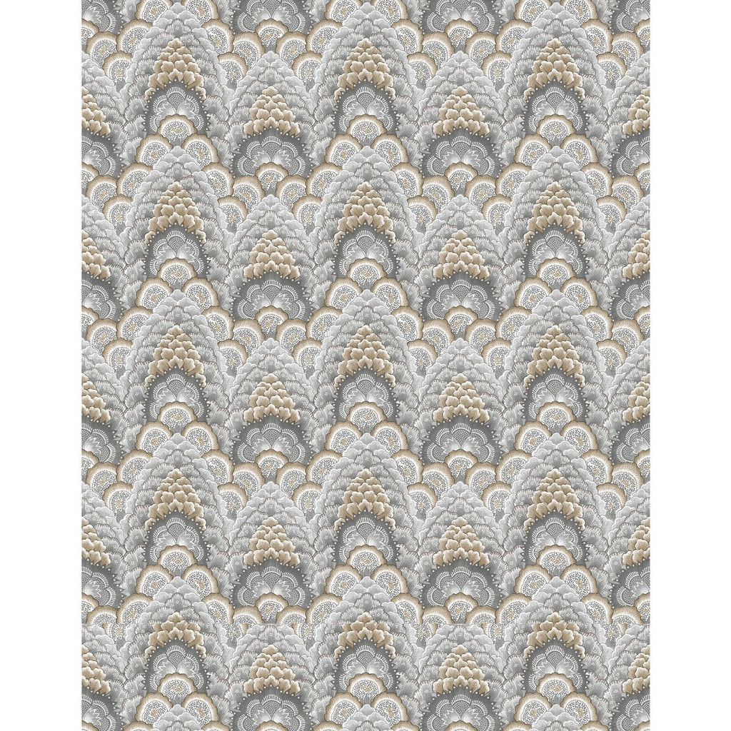 Samples and Purchasing available for Ganges - Gris/Marron Light Grey By Gaston Y Daniela | Gaston Libreria | Bargellos Wallcovering Print at Designer Wallcoverings and Fabrics