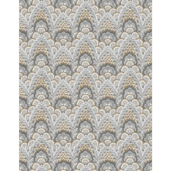 Samples and Purchasing available for Ganges - Gris/Marron Light Grey By Gaston Y Daniela | Gaston Libreria | Bargellos Wallcovering Print at Designer Wallcoverings and Fabrics