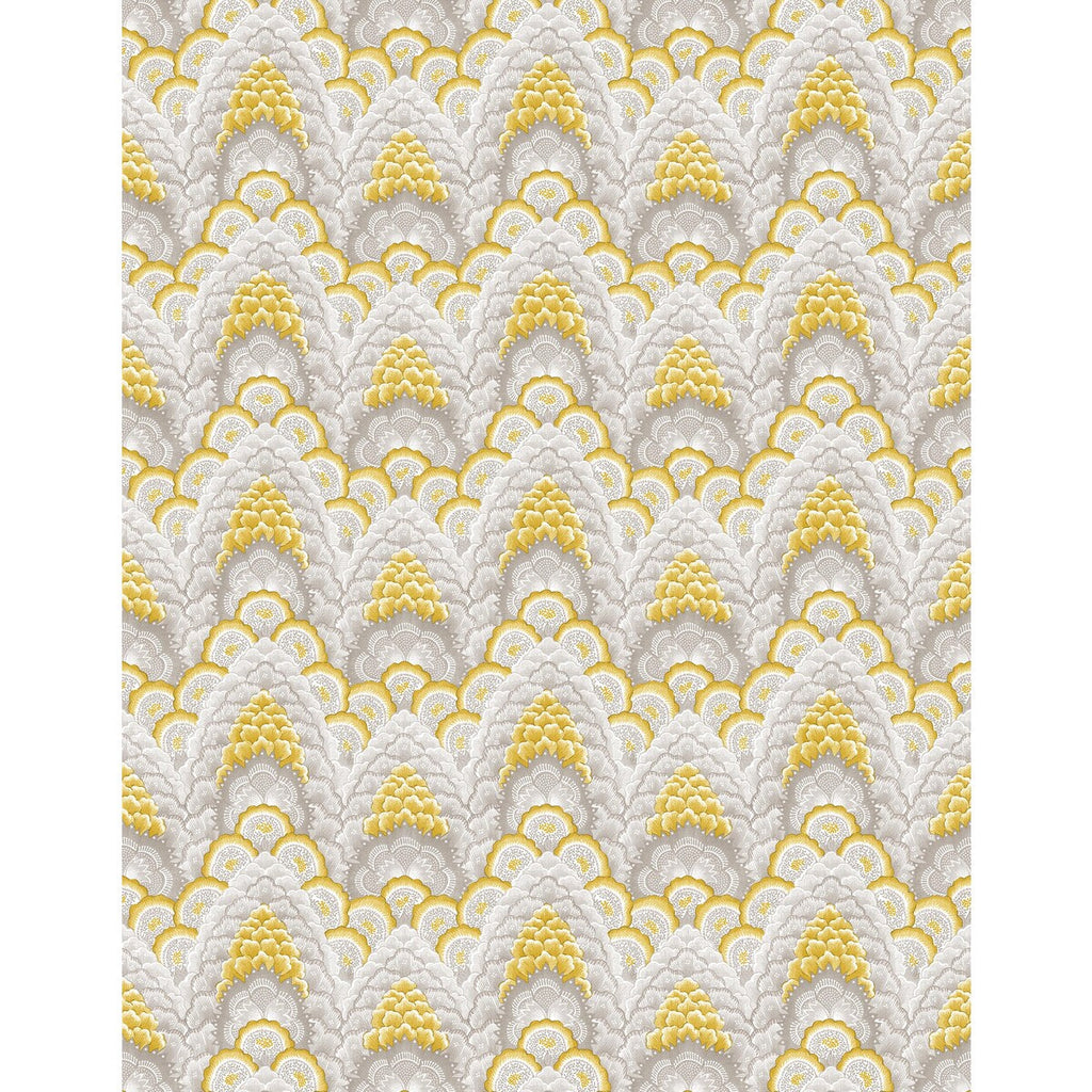 Samples and Purchasing available for Ganges - Ocre Light Grey By Gaston Y Daniela | Gaston Libreria | Bargellos Wallcovering Print at Designer Wallcoverings and Fabrics