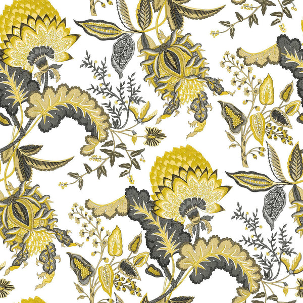 Samples and Purchasing available for Paraiso - Gris/Oro Yellow By Gaston Y Daniela | Gaston Origen Dos |Botanical & Floral  Wallcovering Print at Designer Wallcoverings and Fabrics