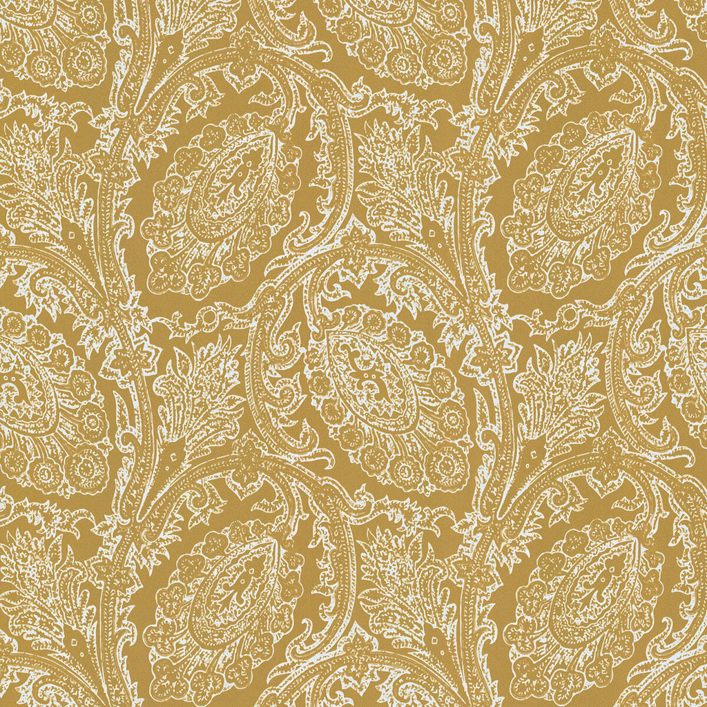 Samples and Purchasing available for Cadaques - Ocre Gold By Gaston Y Daniela | Gaston Serendipia | Paisley Wallcovering Print at Designer Wallcoverings and Fabrics