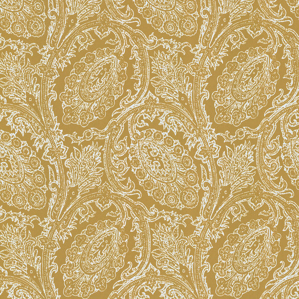 Samples and Purchasing available for Cadaques - Ocre Gold By Gaston Y Daniela | Gaston Serendipia | Paisley Wallcovering Print at Designer Wallcoverings and Fabrics