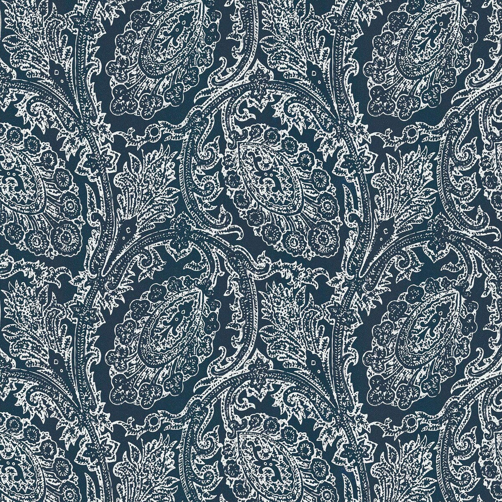 Samples and Purchasing available for Cadaques - Oscuro Blue By Gaston Y Daniela | Gaston Serendipia | Paisley Wallcovering Print at Designer Wallcoverings and Fabrics