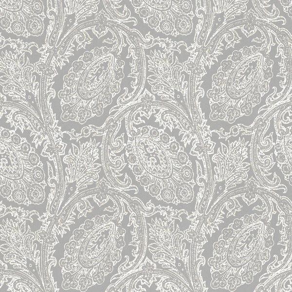 Samples and Purchasing available for Cadaques - Topo Light Grey By Gaston Y Daniela | Gaston Serendipia | Paisley Wallcovering Print at Designer Wallcoverings and Fabrics