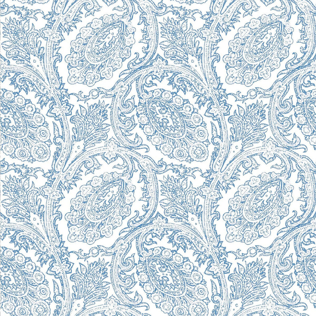 Samples and Purchasing available for Cadaques - Azul White By Gaston Y Daniela | Gaston Serendipia | Paisley Wallcovering Print at Designer Wallcoverings and Fabrics