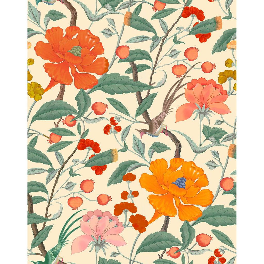 Samples and Purchasing available for Manila - Blanco Coral By Gaston Y Daniela | Gaston Serendipia | Botanical & Floral Wallcovering Print at Designer Wallcoverings and Fabrics