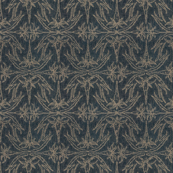 Samples and Purchasing available for Lily Branch - Midnight Beige By Lee Jofa Modern | Allegra Hicks Ii Collection | Modern Upholstery Chenille at Designer Wallcoverings and Fabrics