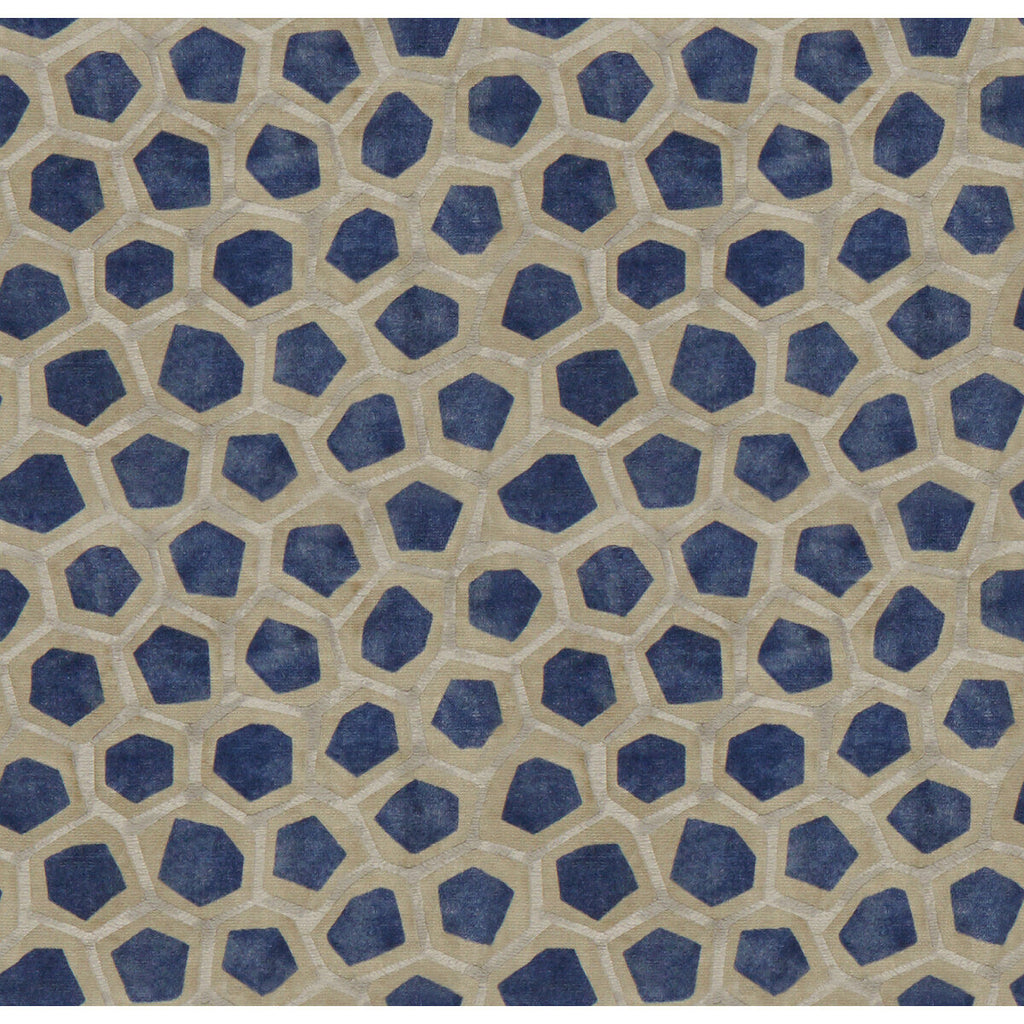 Samples and Purchasing available for Hexagon Velvet - Sapphire Blue By Lee Jofa Modern | Prism |Modern  Multipurpose Print at Designer Wallcoverings and Fabrics