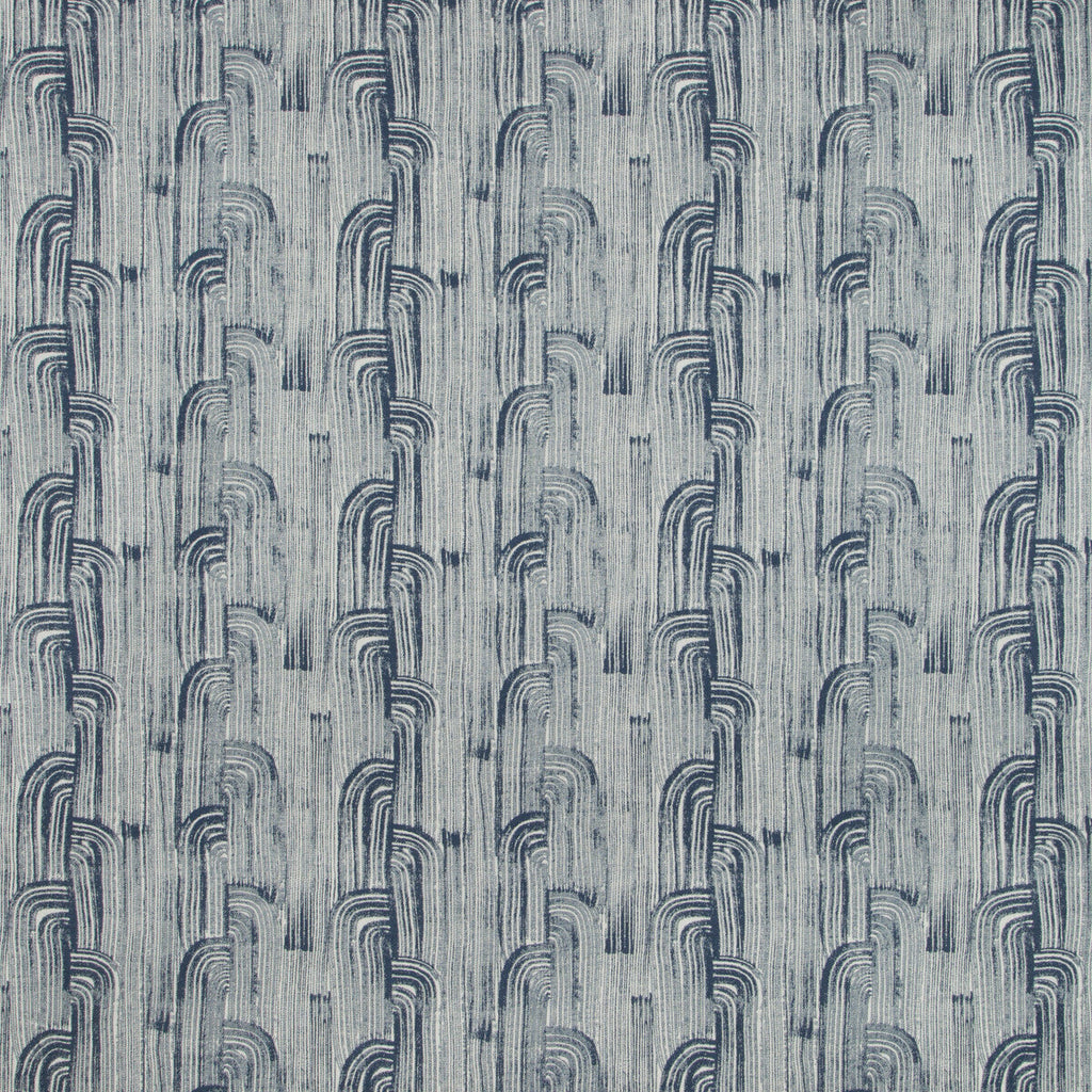 Samples and Purchasing available for Crescent Weave - Marlin Blue By Lee Jofa Modern | Kelly Wearstler Mesa |Geometric Stripes Upholstery Indoor / Outdoor at Designer Wallcoverings and Fabrics