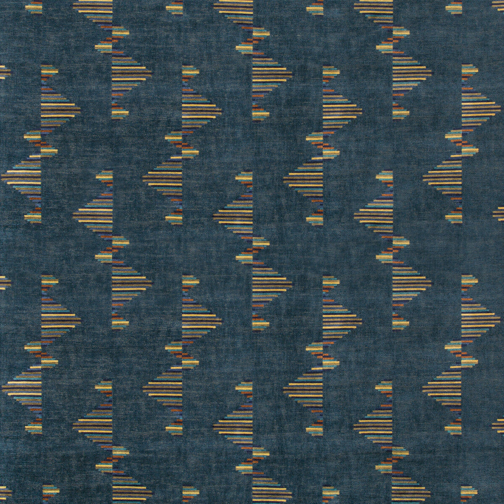 Samples and Purchasing available for Arcade - Marlin Blue By Lee Jofa Modern | Kelly Wearstler V | Geometric Upholstery Chenille at Designer Wallcoverings and Fabrics