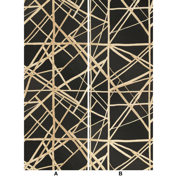 Samples and Purchasing available for Channels Paper - Onyx Almond Black By Lee Jofa Modern | Kelly Wearstler Wallpapers Iii | Modern Wallcovering Murals / Panels at Designer Wallcoverings and Fabrics