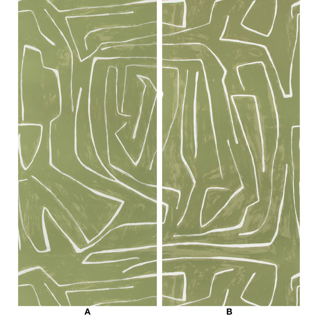 Samples and Purchasing available for Graffito - Fern Green By Lee Jofa Modern | Kelly Wearstler Wallpapers V |Abstract Modern Wallcovering Murals / Panels at Designer Wallcoverings and Fabrics