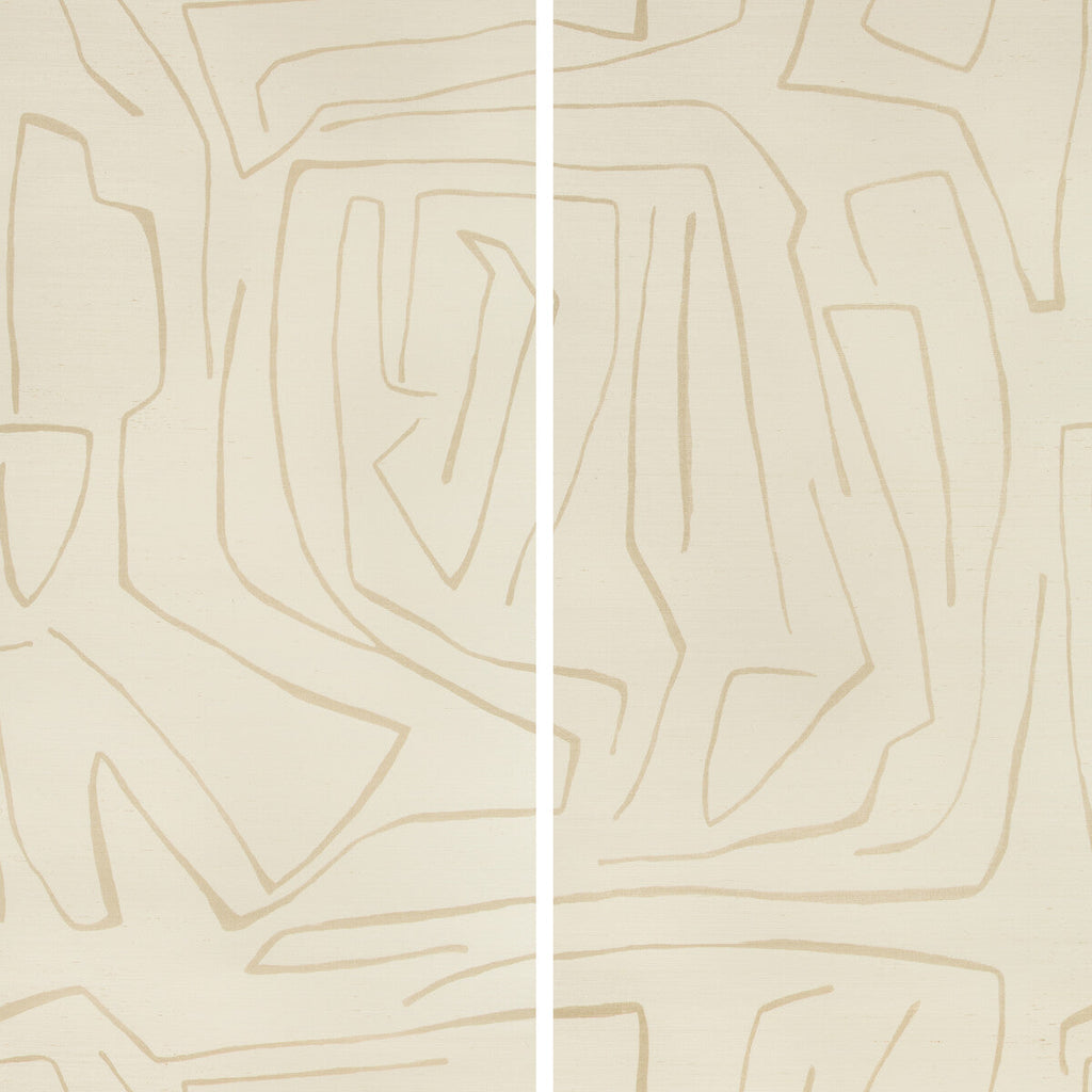 Samples and Purchasing available for Graffito Ii - Parchment Ivory By Lee Jofa Modern | Kelly Wearstler Wallpapers Iv |Abstract Modern Wallcovering Murals / Panels at Designer Wallcoverings and Fabrics