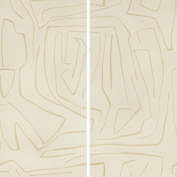 Samples and Purchasing available for Graffito Ii - Parchment Ivory By Lee Jofa Modern | Kelly Wearstler Wallpapers Iv |Abstract Modern Wallcovering Murals / Panels at Designer Wallcoverings and Fabrics