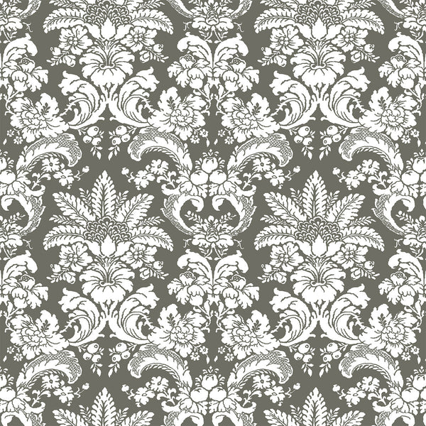 Samples and Purchasing available for Grajal - Gris Grey By Gaston Y Daniela | Lorenzo Castillo V |Damask  Multipurpose Print at Designer Wallcoverings and Fabrics