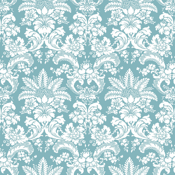 Samples and Purchasing available for Grajal - Azul Light Blue By Gaston Y Daniela | Lorenzo Castillo V |Damask  Multipurpose Print at Designer Wallcoverings and Fabrics