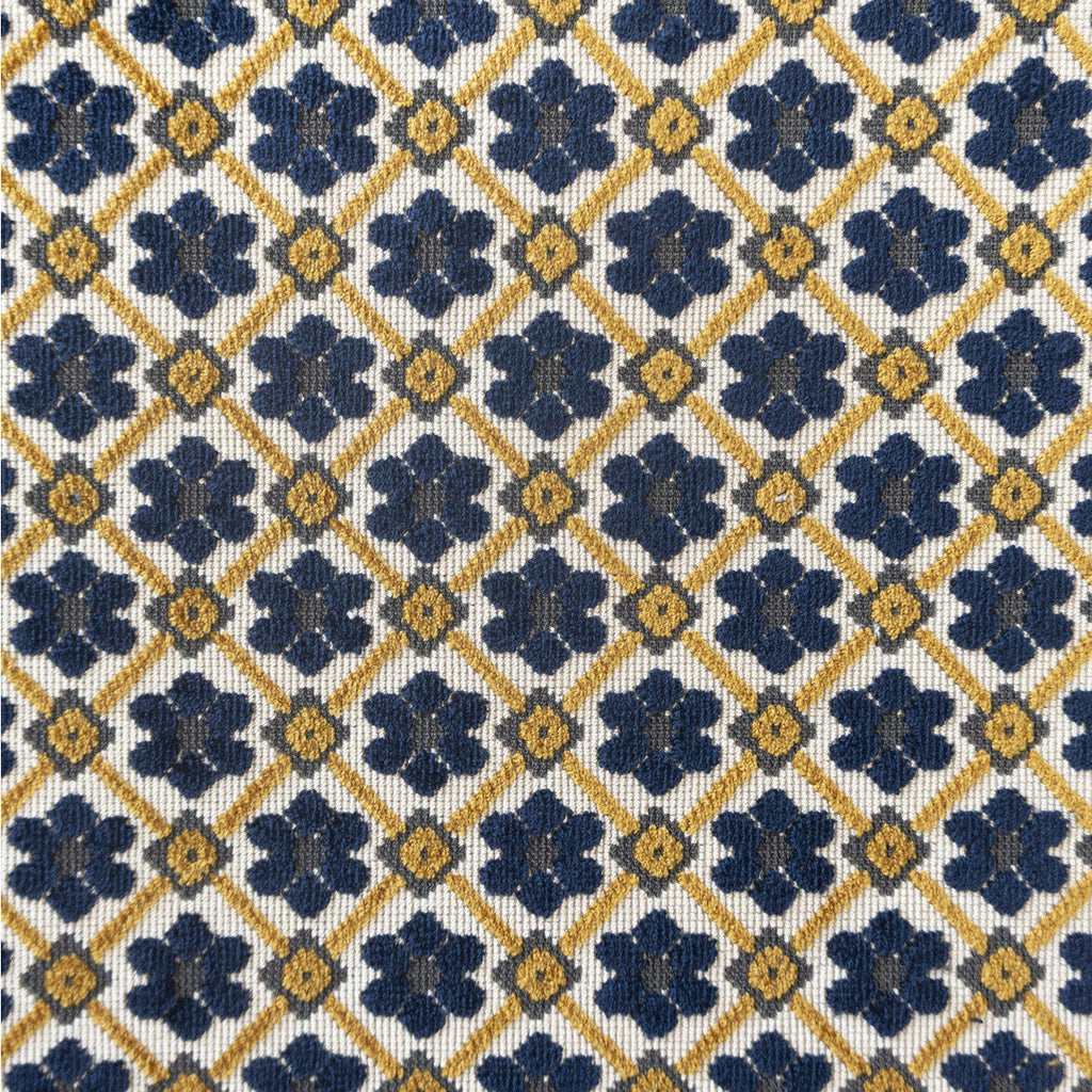 Samples and Purchasing available for Fruela - Navy/Ocre Multi By Gaston Y Daniela | Lorenzo Castillo V | Small Scale Upholstery Velvet at Designer Wallcoverings and Fabrics