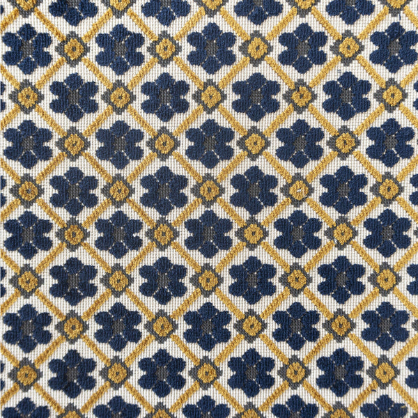 Samples and Purchasing available for Fruela - Navy/Ocre Multi By Gaston Y Daniela | Lorenzo Castillo V | Small Scale Upholstery Velvet at Designer Wallcoverings and Fabrics