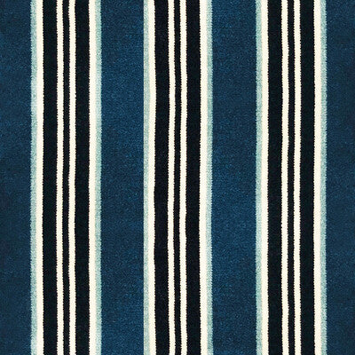 Samples and Purchasing available for Tucha - Azul Blue By Gaston Y Daniela | Lorenzo Castillo Vi |Stripes  Upholstery  at Designer Wallcoverings and Fabrics