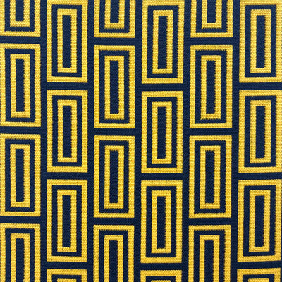 Samples and Purchasing available for Caleb - Amarillo/Navy Yellow By Gaston Y Daniela | Lorenzo Castillo Vi |Geometric Small Scale Upholstery Indoor / Outdoor at Designer Wallcoverings and Fabrics