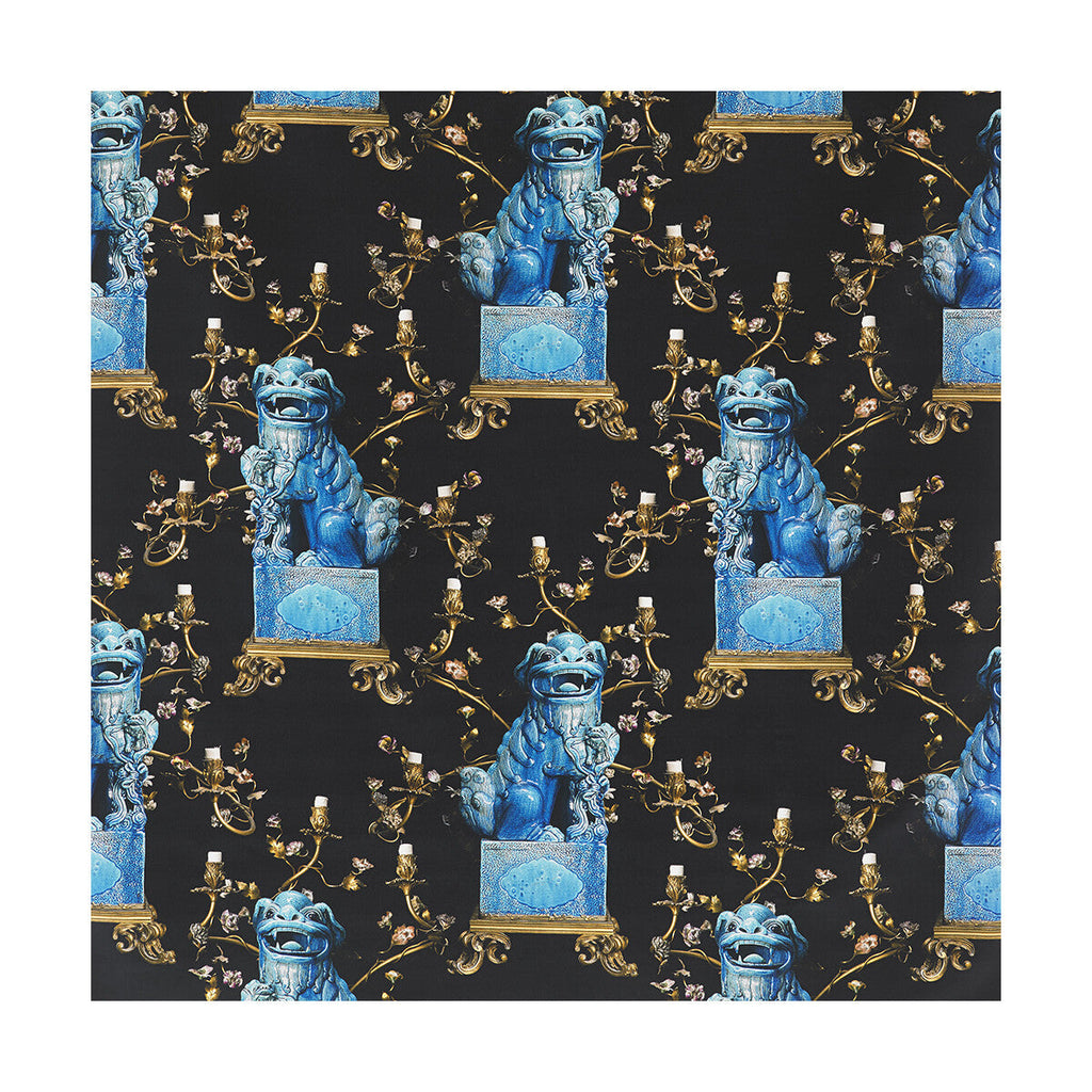 Samples and Purchasing available for Chien - Onyx/Azul Multi By Gaston Y Daniela | Lorenzo Castillo Iii |  Multipurpose Print at Designer Wallcoverings and Fabrics