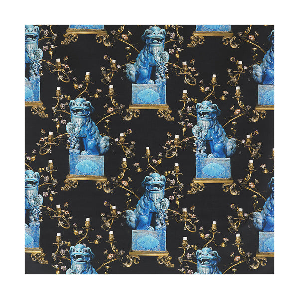 Samples and Purchasing available for Chien - Onyx/Azul Multi By Gaston Y Daniela | Lorenzo Castillo Iii |  Multipurpose Print at Designer Wallcoverings and Fabrics