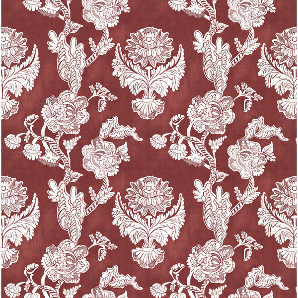 Samples and Purchasing available for Chitina - Rojo Burgundy/Red By Gaston Y Daniela | Lorenzo Castillo Iv |Botanical & Floral  Multipurpose Print at Designer Wallcoverings and Fabrics