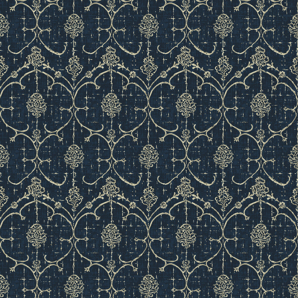 Samples and Purchasing available for Lorenzo - Petroleo Indigo By Gaston Y Daniela | Lorenzo Castillo Iv | Damask Upholstery Velvet at Designer Wallcoverings and Fabrics