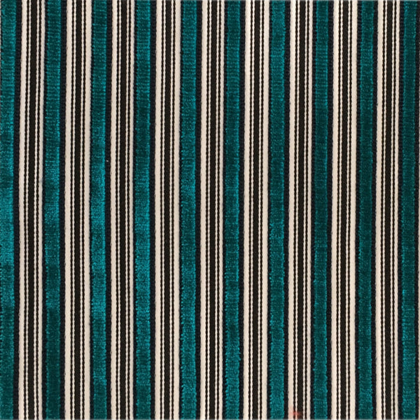 Samples and Purchasing available for Eresma - Oceano Turquoise By Gaston Y Daniela | Lorenzo Castillo Iv | Stripes Upholstery Velvet at Designer Wallcoverings and Fabrics