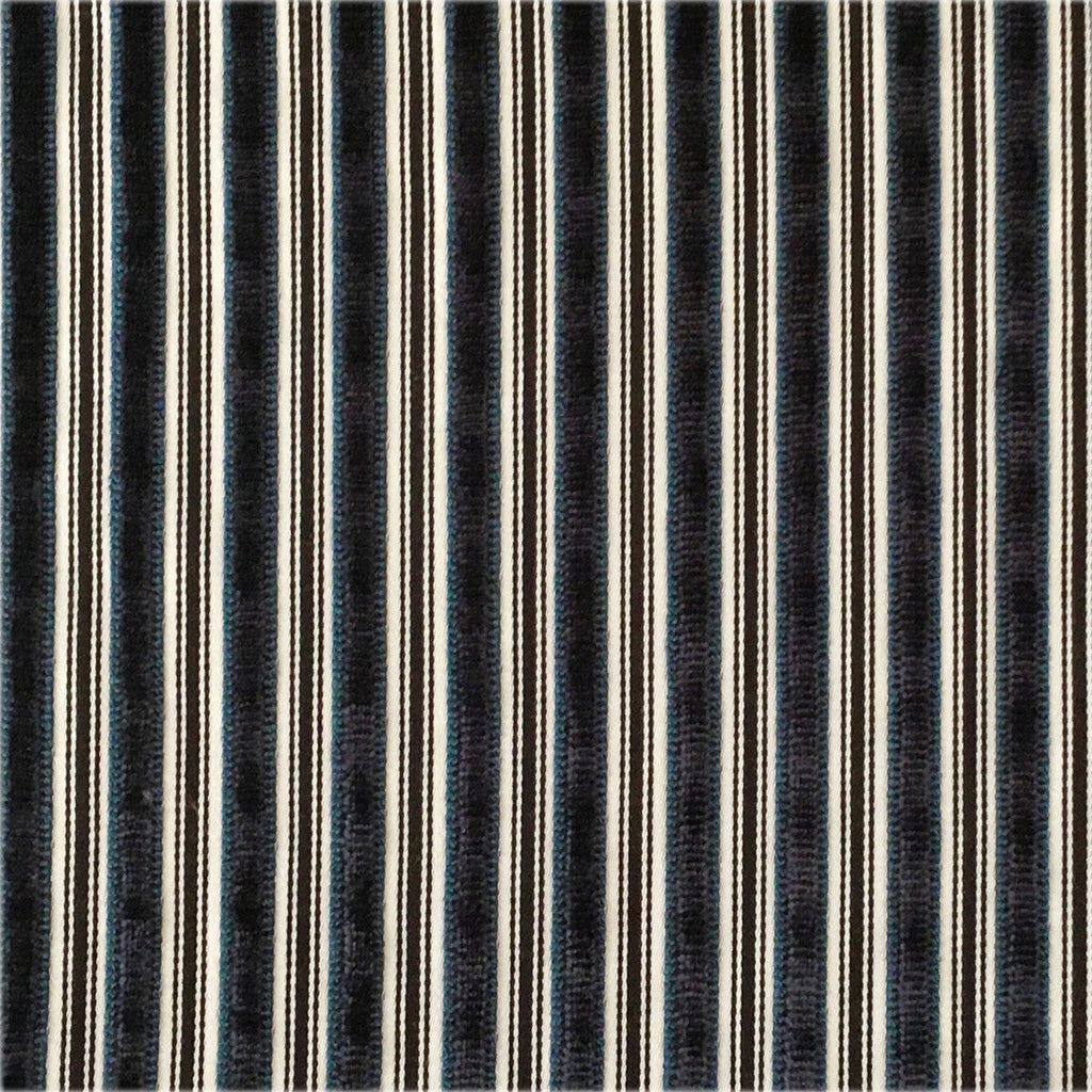 Samples and Purchasing available for Eresma - Navy Indigo By Gaston Y Daniela | Lorenzo Castillo Iv | Stripes Upholstery Velvet at Designer Wallcoverings and Fabrics