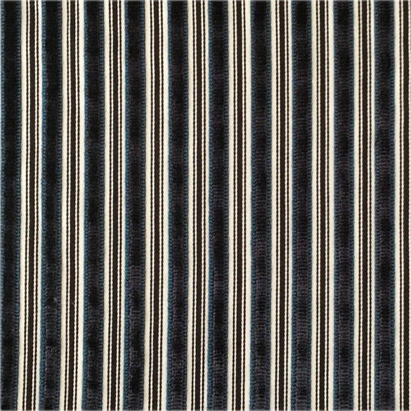 Samples and Purchasing available for Eresma - Navy Indigo By Gaston Y Daniela | Lorenzo Castillo Iv | Stripes Upholstery Velvet at Designer Wallcoverings and Fabrics