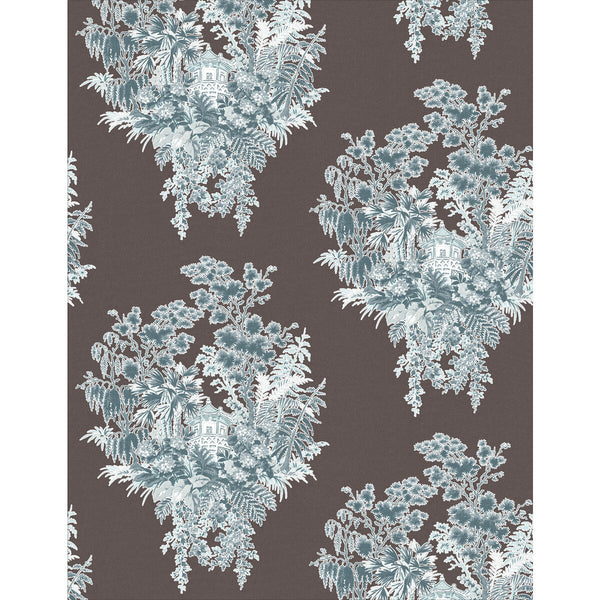 Samples and Purchasing available for Valjunco Wp - Fon/Marron/Az Multi By Gaston Y Daniela | Lorenzo Castillo V |Chinoiserie Botanical & Floral Wallcovering Print at Designer Wallcoverings and Fabrics