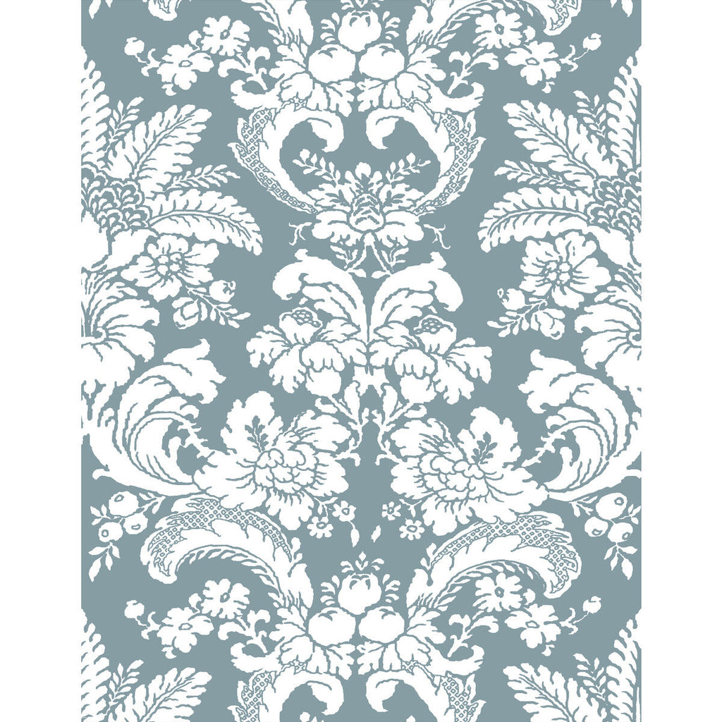 Samples and Purchasing available for Grajal Wp - Azul Light Blue By Gaston Y Daniela | Lorenzo Castillo V | Damask Wallcovering Print at Designer Wallcoverings and Fabrics