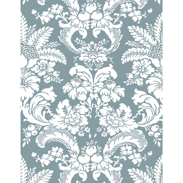 Samples and Purchasing available for Grajal Wp - Azul Light Blue By Gaston Y Daniela | Lorenzo Castillo V | Damask Wallcovering Print at Designer Wallcoverings and Fabrics