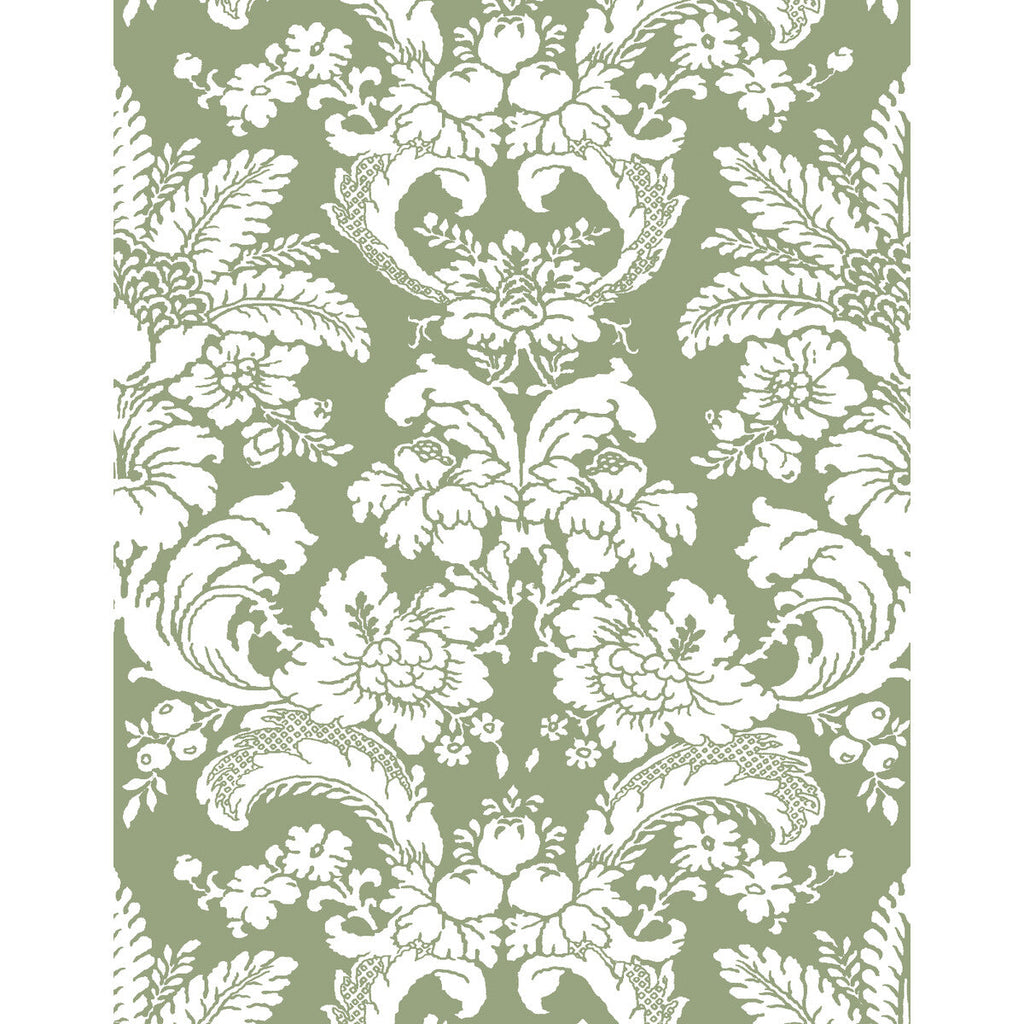 Samples and Purchasing available for Grajal Wp - Verde Green By Gaston Y Daniela | Lorenzo Castillo V | Damask Wallcovering Print at Designer Wallcoverings and Fabrics