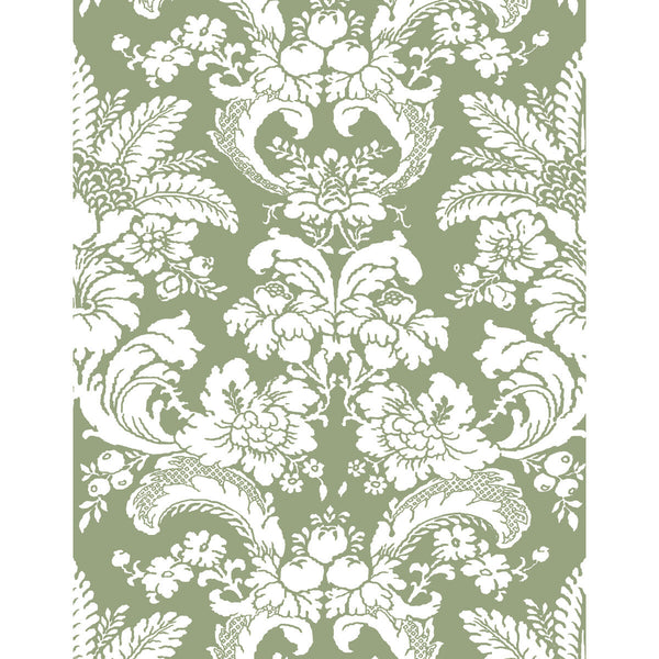 Samples and Purchasing available for Grajal Wp - Verde Green By Gaston Y Daniela | Lorenzo Castillo V | Damask Wallcovering Print at Designer Wallcoverings and Fabrics