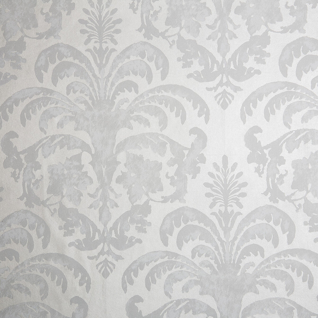 Samples and Purchasing available for Colonial - 7 Silver By Kravet Design | Lizzo |Damask Metallic Wallcovering Print at Designer Wallcoverings and Fabrics