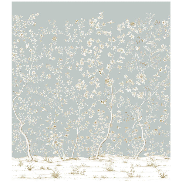 Samples and Purchasing available for Beaujeu Wp - Grey Grey By Lee Jofa | Aerin Wallpapers | Botanical & Floral Wallcovering Print at Designer Wallcoverings and Fabrics