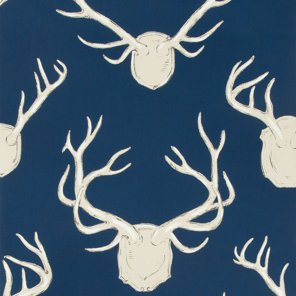 Samples and Purchasing available for Antlers Paper - Navy Dark Blue By Lee Jofa | Lodge Ii Wallpaper | Animal/Insects Wallcovering Print at Designer Wallcoverings and Fabrics