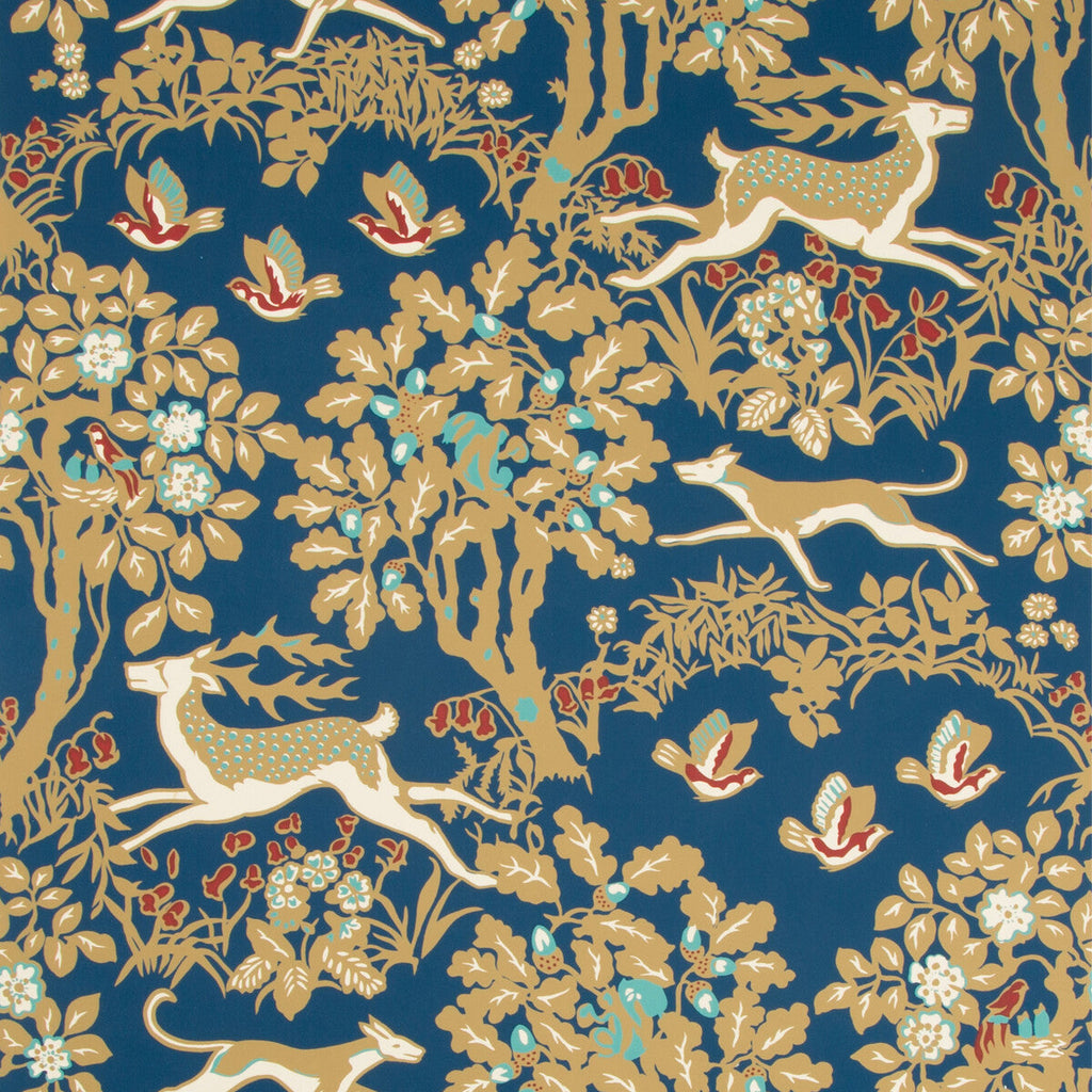 Samples and Purchasing available for Mille Fleur Wp - Navy Multi By Lee Jofa | Lodge Ii Wallpaper | Animal/Insects Wallcovering Print at Designer Wallcoverings and Fabrics