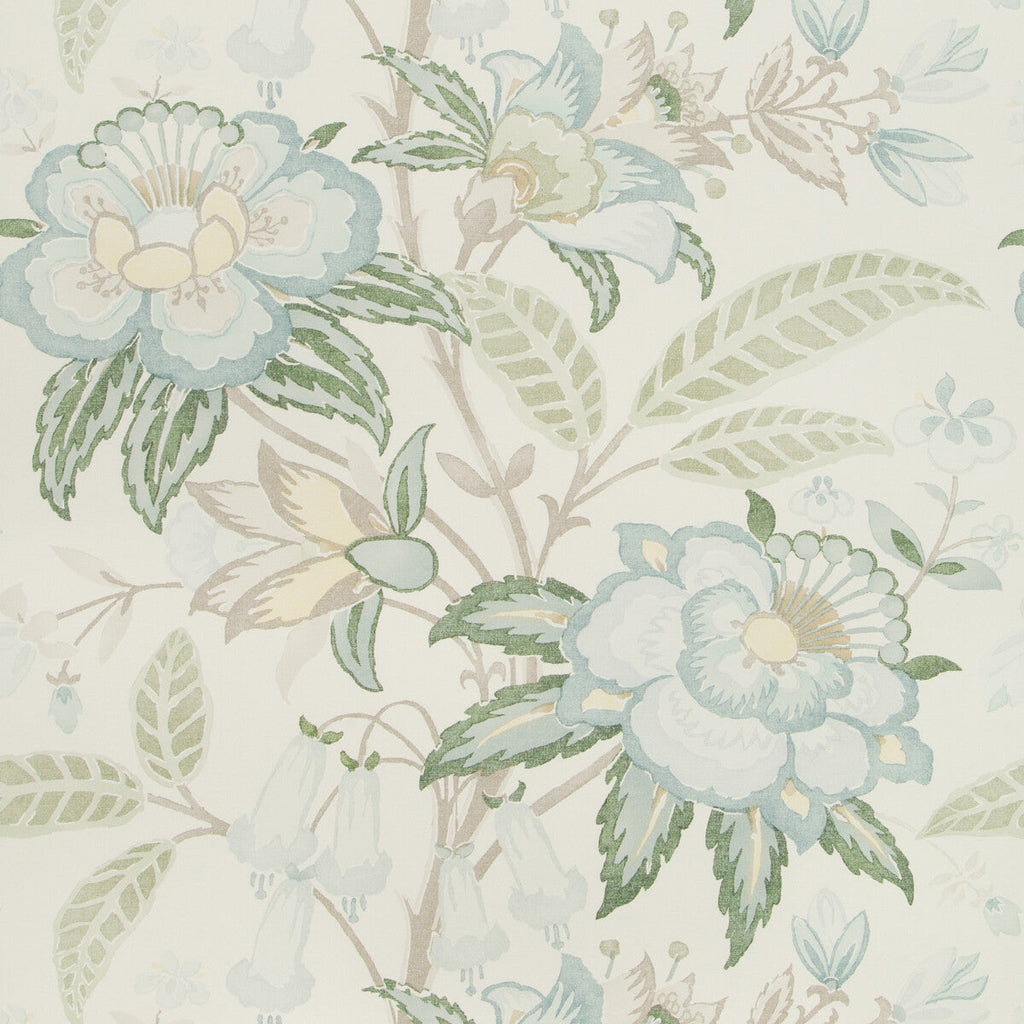 Samples and Purchasing available for Davenport Paper - Sea Mist Turquoise By Lee Jofa | Westport |Botanical & Floral  Wallcovering Print at Designer Wallcoverings and Fabrics