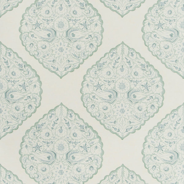 Samples and Purchasing available for Lido Paper - Mist Turquoise By Lee Jofa | Westport |Damask  Wallcovering Print at Designer Wallcoverings and Fabrics