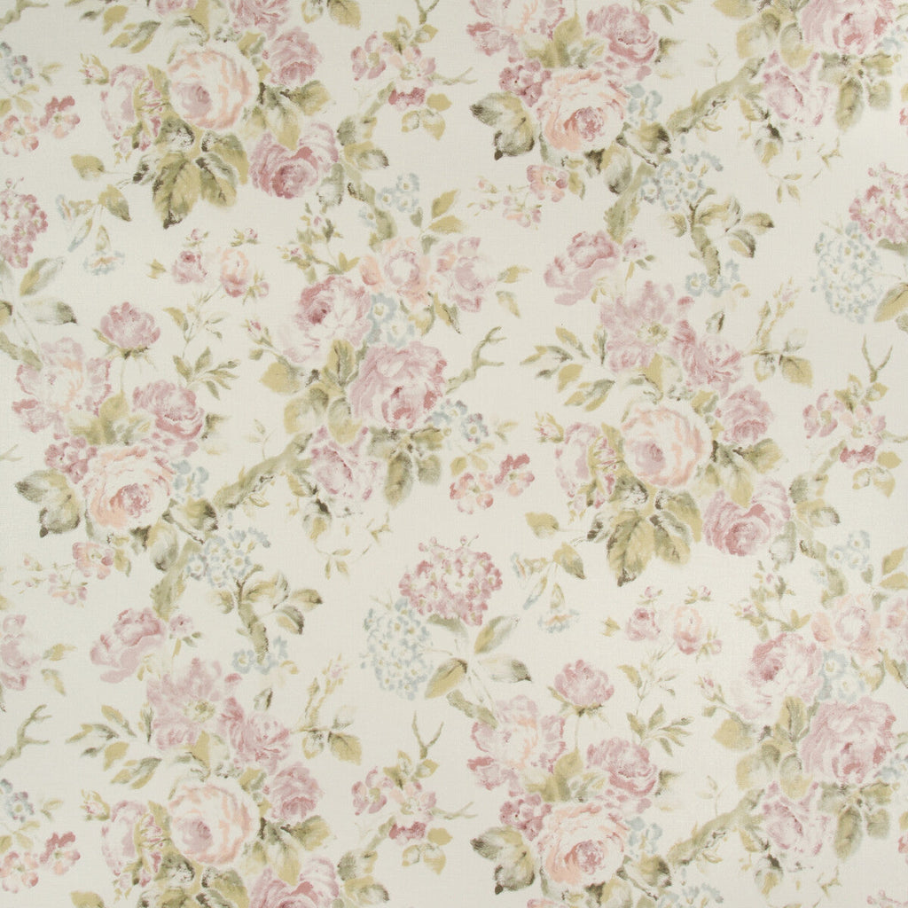 Samples and Purchasing available for Garden Roses Wp - Lilac/Moss Multi By Lee Jofa | Suzanne Rheinstein Iii |Botanical & Floral  Wallcovering Print at Designer Wallcoverings and Fabrics