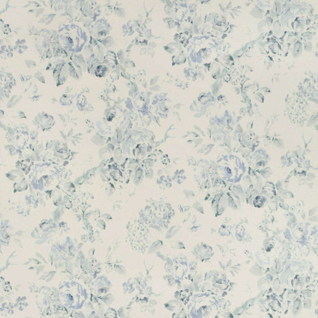 Samples and Purchasing available for Garden Roses Wp - Aqua/Blue Blue By Lee Jofa | Suzanne Rheinstein Iii |Botanical & Floral  Wallcovering Print at Designer Wallcoverings and Fabrics