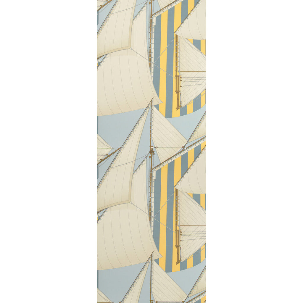 Samples and Purchasing available for St Tropez Wp - Blue/Yellow Multi By Lee Jofa | Suzanne Kasler The Riviera Collection | Novelty Wallcovering Print at Designer Wallcoverings and Fabrics