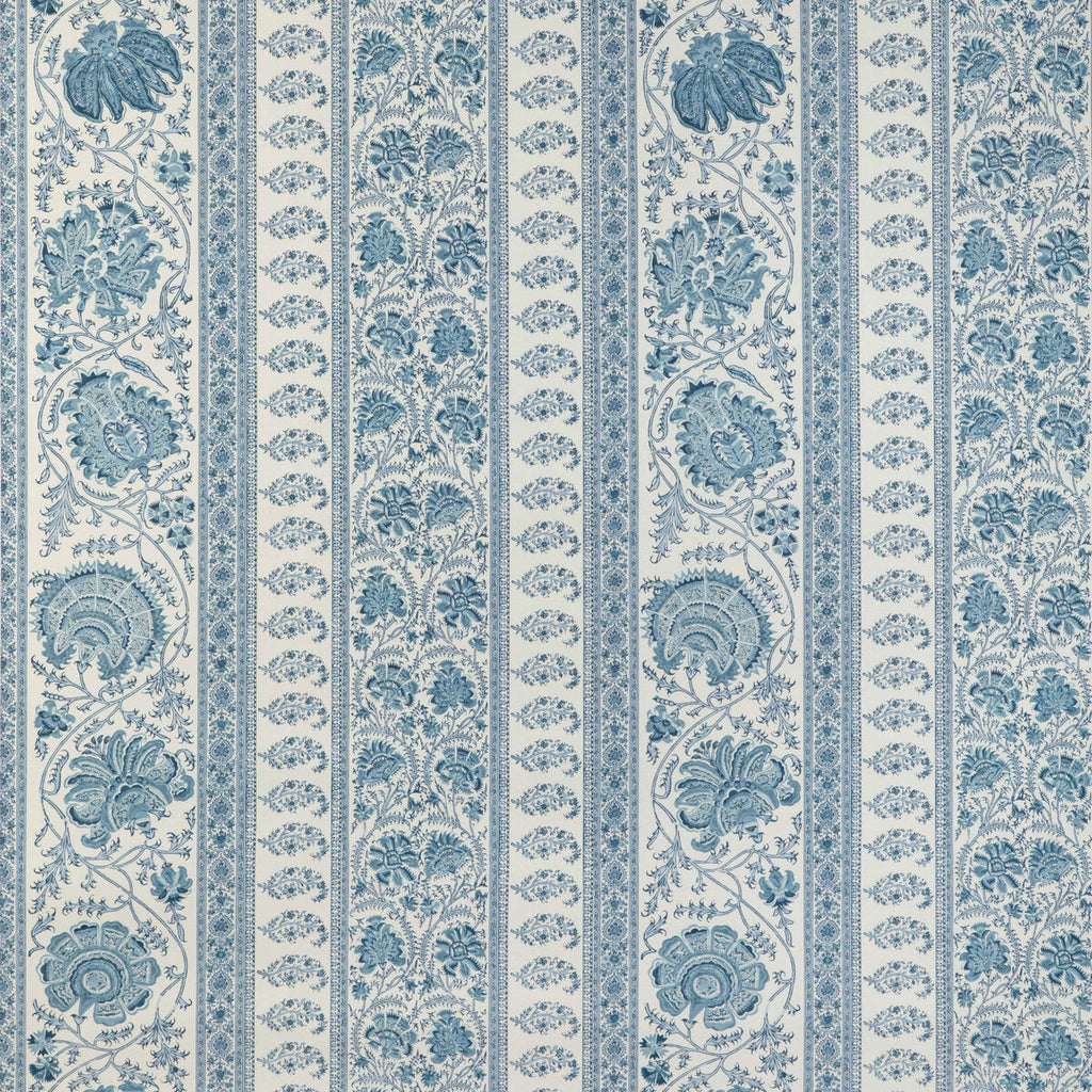 Samples and Purchasing available for Indiennes Stripe Wp - Delft Blue By Lee Jofa | Sarah Bartholomew Wallpapers |Paisley Stripes Wallcovering Print at Designer Wallcoverings and Fabrics