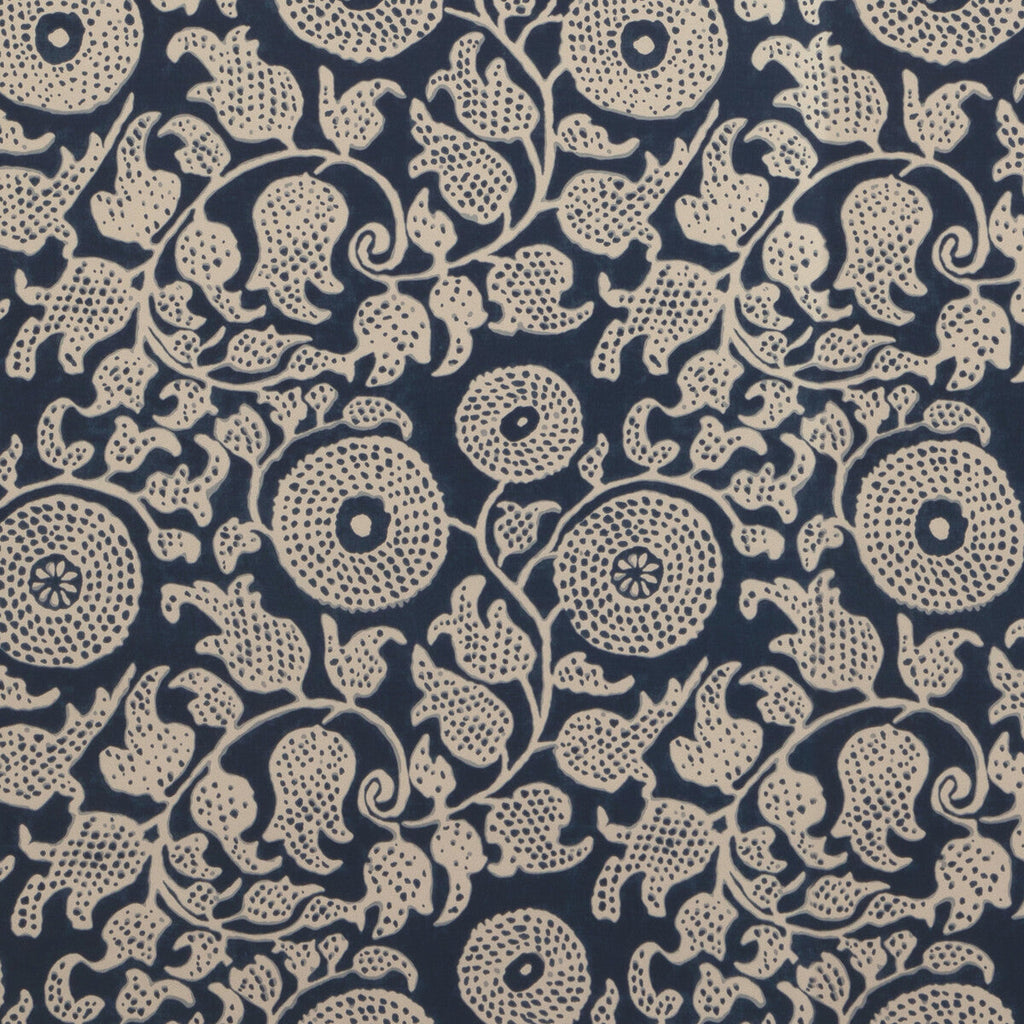 Samples and Purchasing available for Eldora - Indigo White By Lee Jofa | Clare Wallcovering |Botanical & Floral  Wallcovering Print at Designer Wallcoverings and Fabrics