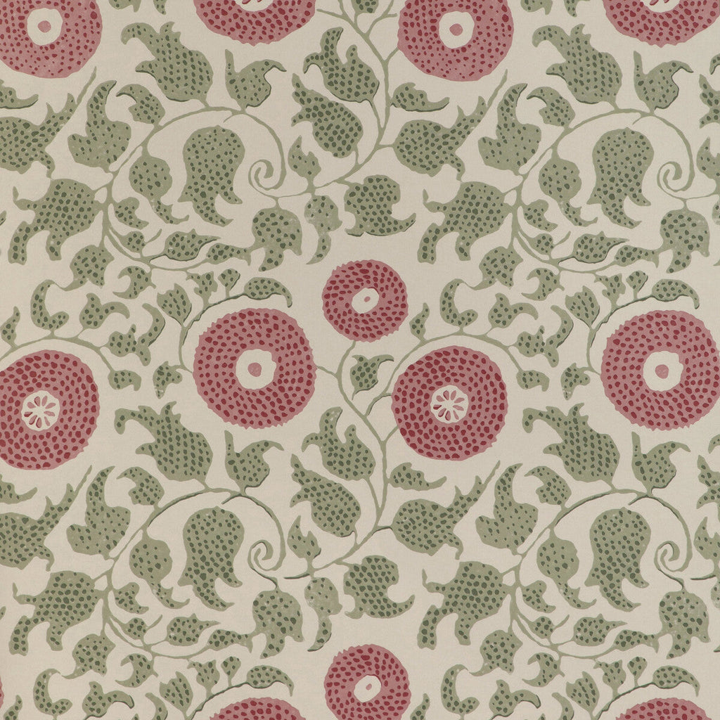 Samples and Purchasing available for Eldora - Leaf/Rose White By Lee Jofa | Clare Wallcovering |Botanical & Floral  Wallcovering Print at Designer Wallcoverings and Fabrics