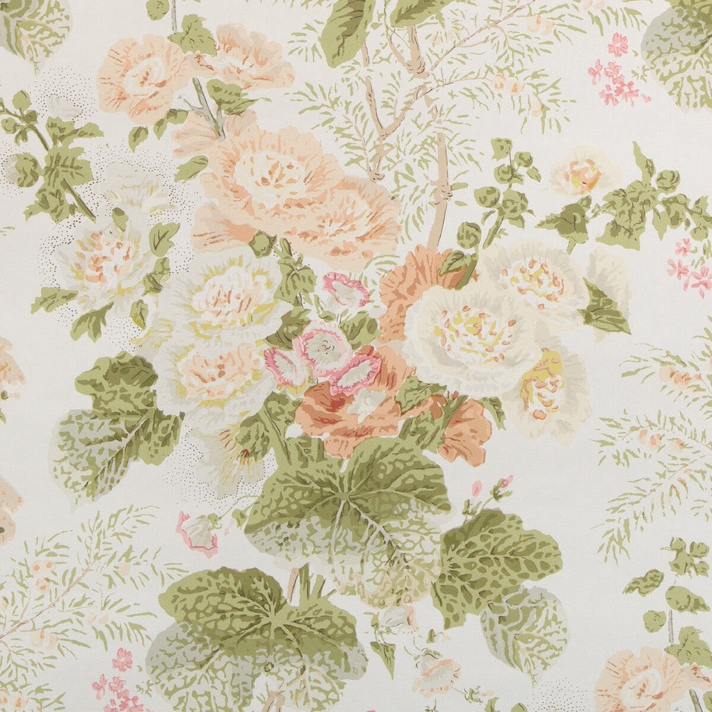 Samples and Purchasing available for Grand Althea Wp - Apricot/Moss Green By Lee Jofa | Lee Jofa 200 Wallcovering |Botanical & Floral  Wallcovering Print at Designer Wallcoverings and Fabrics